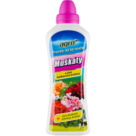Agro hnojivo muškáty a jiné balkónové květiny 1 l
